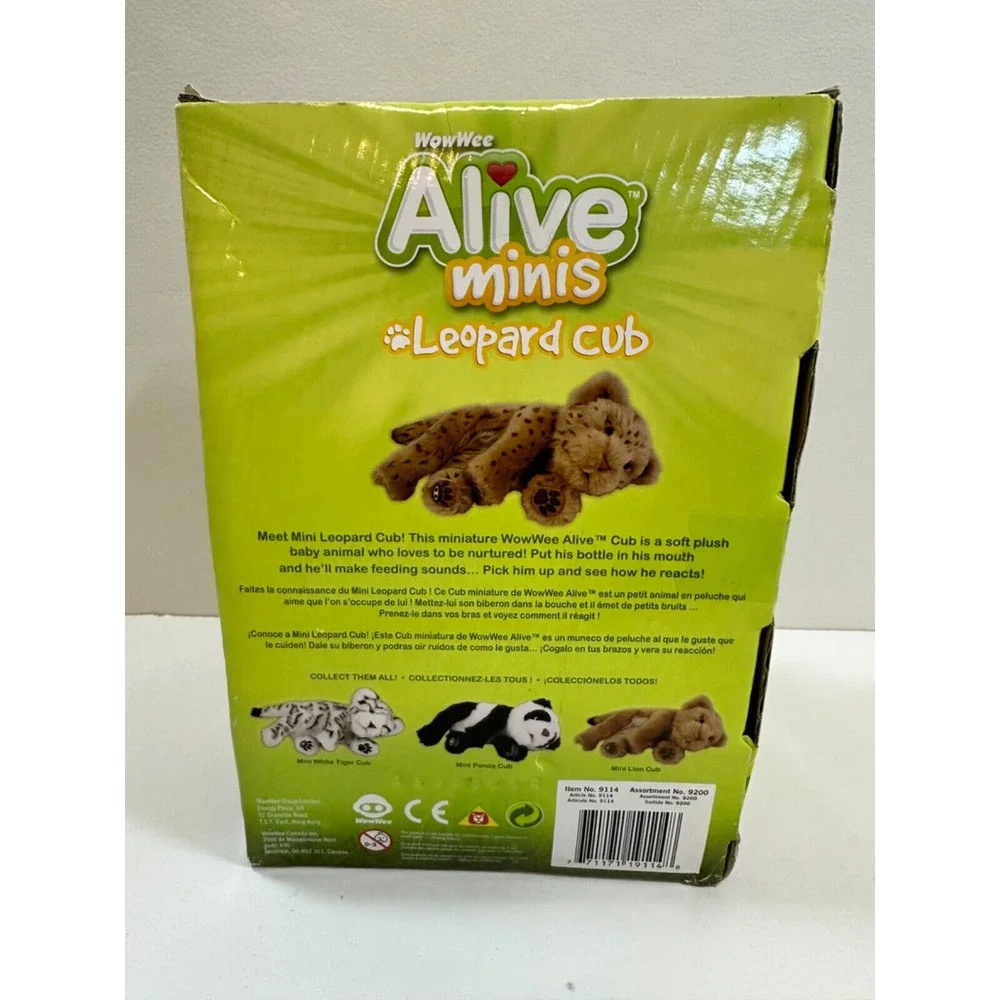 WowWee Alive Minis Leopard‎ Cub Feed Me With My Bottle! Sounds Plush Toy 2008